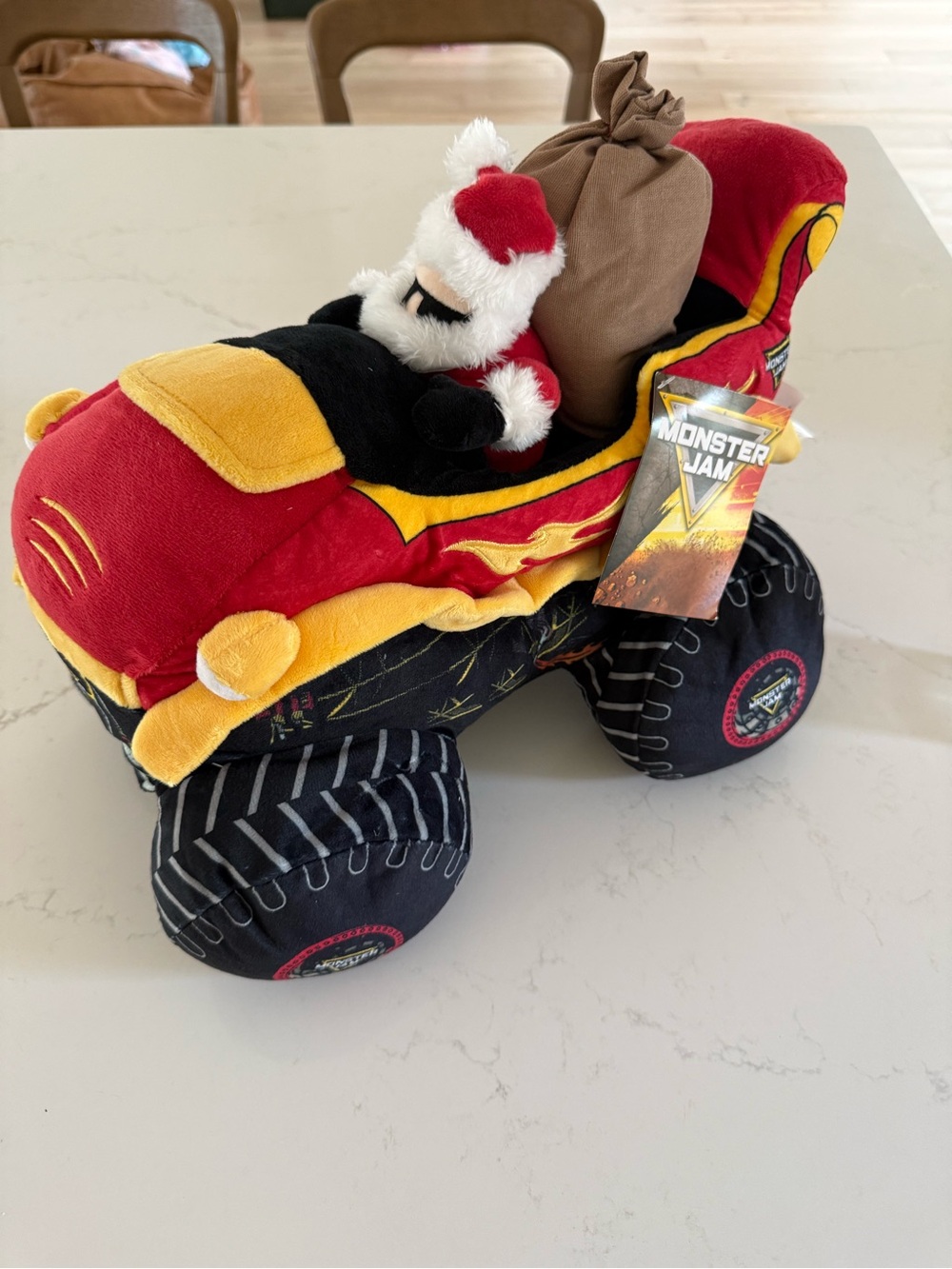 Monster Jam Weighted Santa Plush